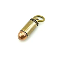 10pcslot emergency survival edc brass copper little bullet shape bottle pill box waterproof capsule seal portable keychain