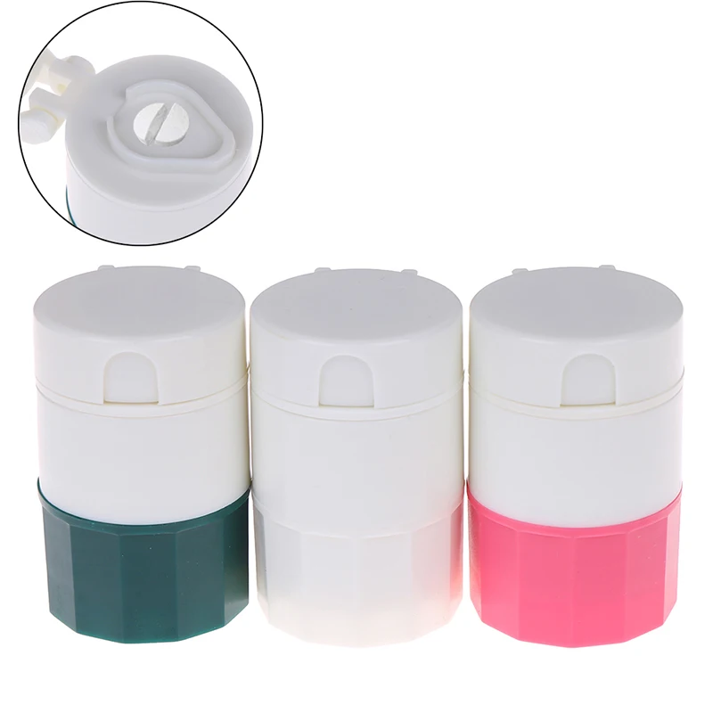 

4 In 1 Portable 4 Layer Powder Tablet Grinder Powder Pill Cutter Medicine Splitter Box Storage Crusher Pill Container