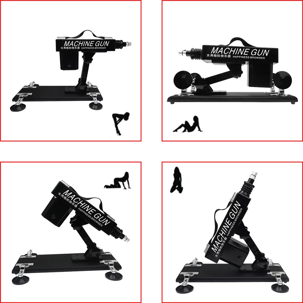 Мощный автоматический вибратор секс машина с фаллоимитатором насадки