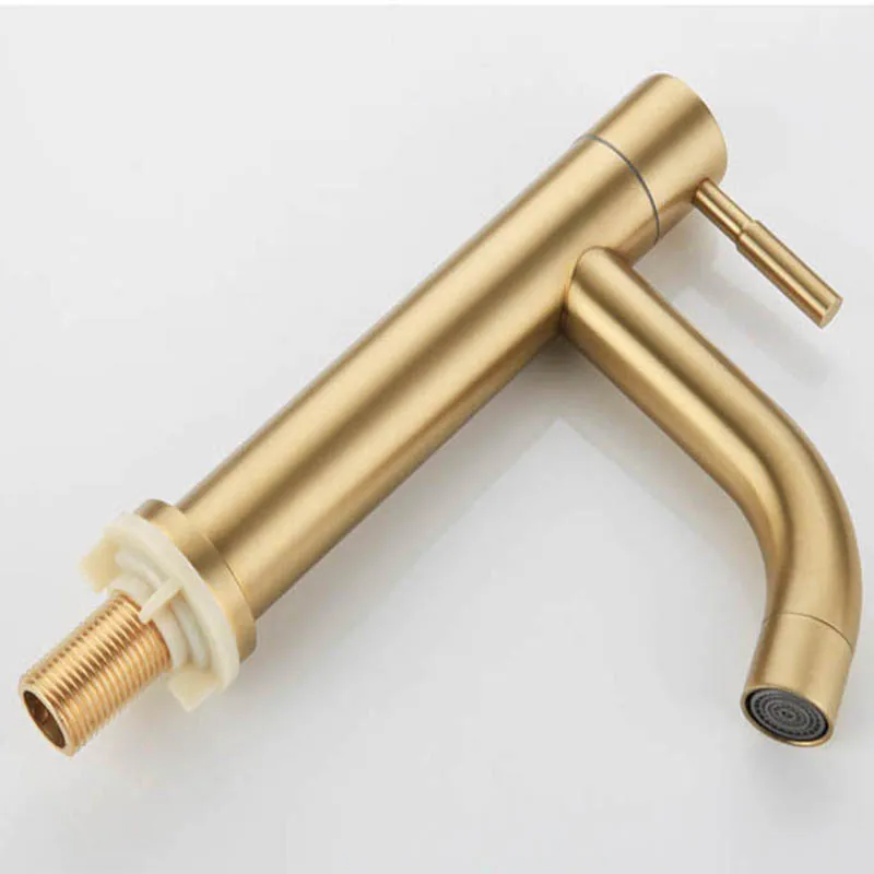 Матовая Золотая насадка для раковины в ванную комнату с одним отверстием и