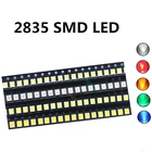 100 шт. 2835 SMD светодиодные излучающие диоды, чип лампы светильник вые бусины, Теплый Холодный белый красный зеленый синий желтый цвет Micro DIY PCB Circuit