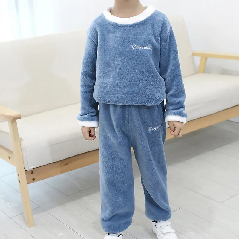 Детские пижамы Зимние фланелевые бархатные пижамные комплекты Пижамы для