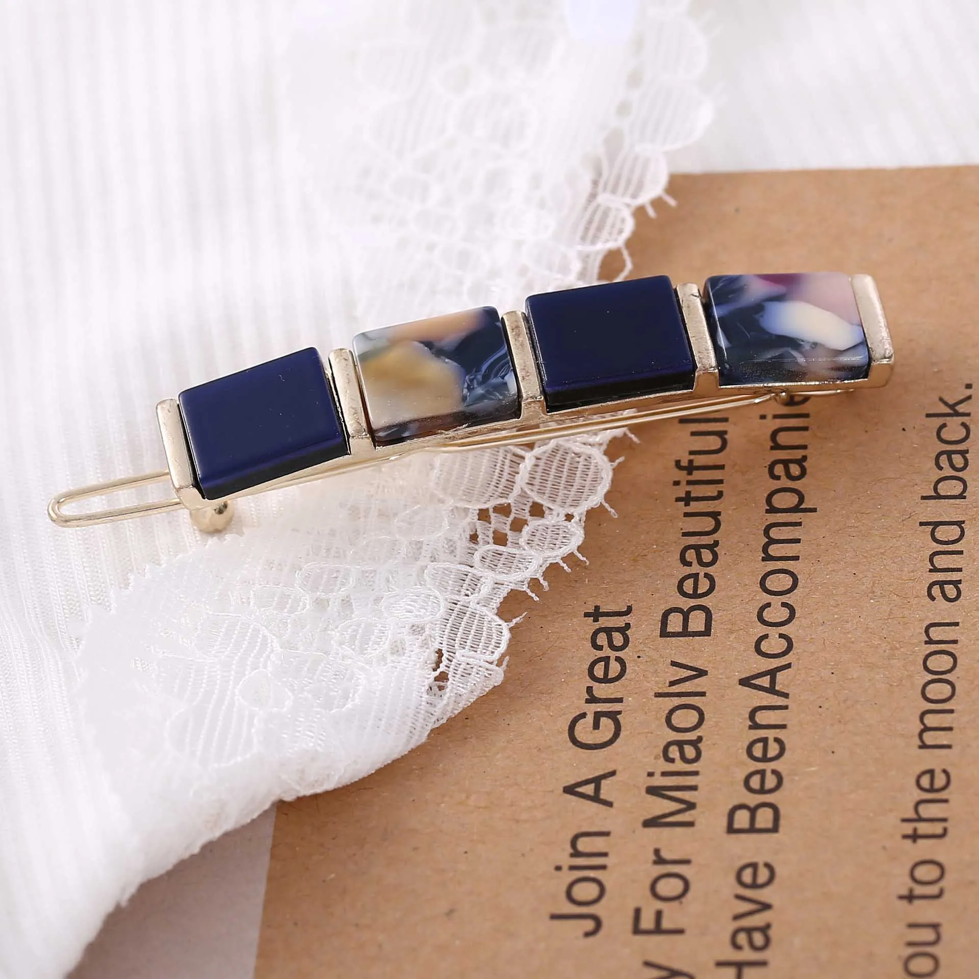 

2019 New Design Hair Accessories Fashion Brand Geometric Hair Clip For Women Square Acetate Hairpins Barrettes Headwear