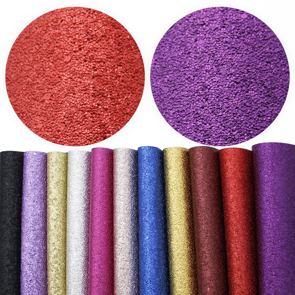 

20*34cm Solid Color Fine Glitter Faux Leather Fabric For Making Earrings Hair Bows Phone Case Book Cover,1Yc8807