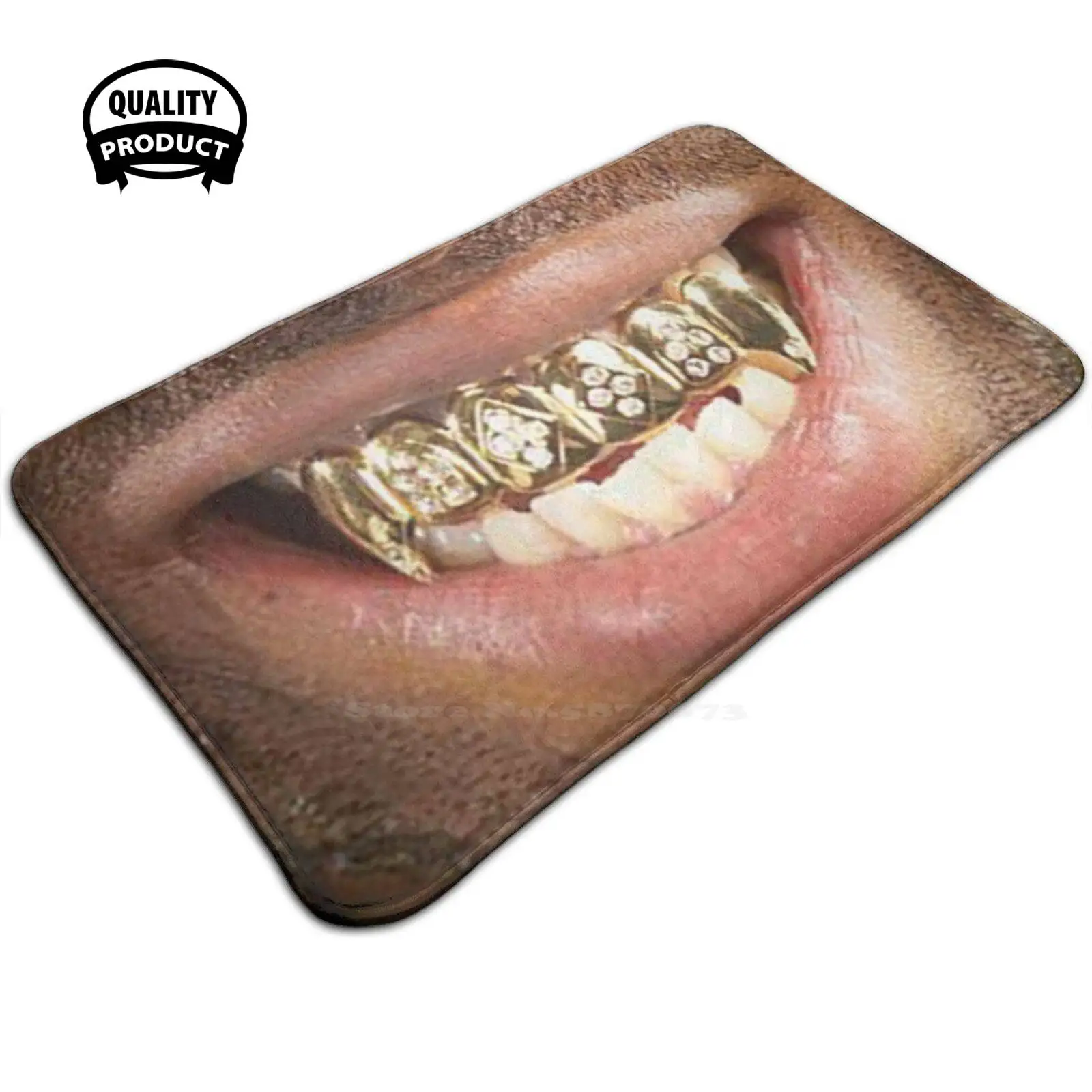 Маска для рук с золотыми зубьями Smile коврик ног домашний и улыбкой серебряная