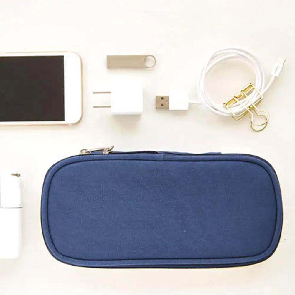 

Large Capacity Canvas School Pencil Case Pen Box Stationery Storage Zipper Bag