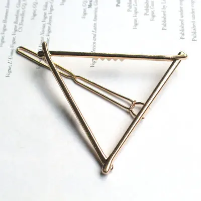 Triangle Модные женские аксессуары для волос, треугольная заколка для волос, металлический геометрический сплав, ободок для волос с Луной и кругами, заколка для волос, держатель для девочек - Цвет: Triangle