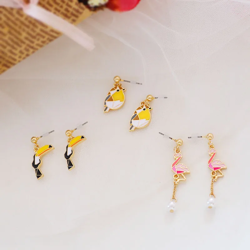 Новинка 2020 года модные милые животные серии птица на эмали для девочек цветные