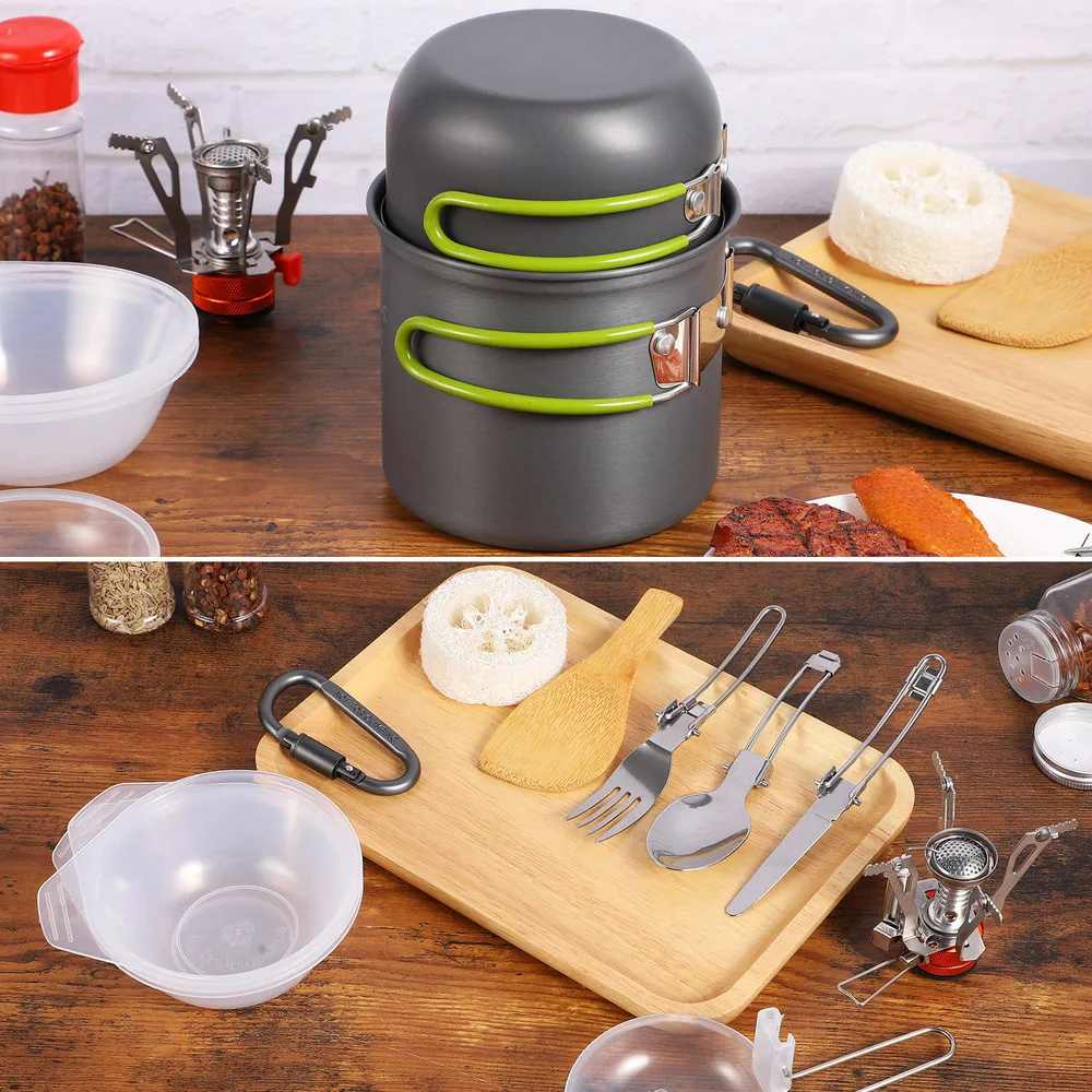 

LIOOBO 1 Set of Durable and Protable Camping Set Pot Portable Picnic Cooker Set