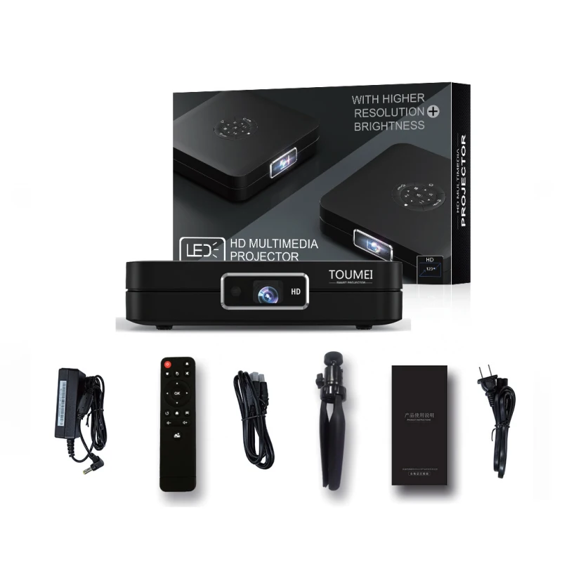 smart dlp projector mobile phone with sync screen 3d small wifi home office teaching high definition projector dlp008 free global shipping