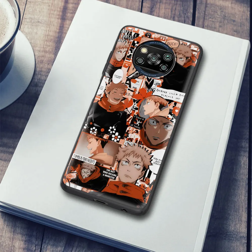 

Silicone Case Coque For Xiaomi Mi Poco X3 NFC M3 11 9T 10T Pro Note 10 Lite CC9 9 Jujutsu Kaisen Gojou Satoru Cover Fundas Capa
