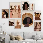 Гербера бабочка черная африканская девушка абстрактное искусство холст картина скандинавские плакаты и принты настенные картины для декора гостиной
