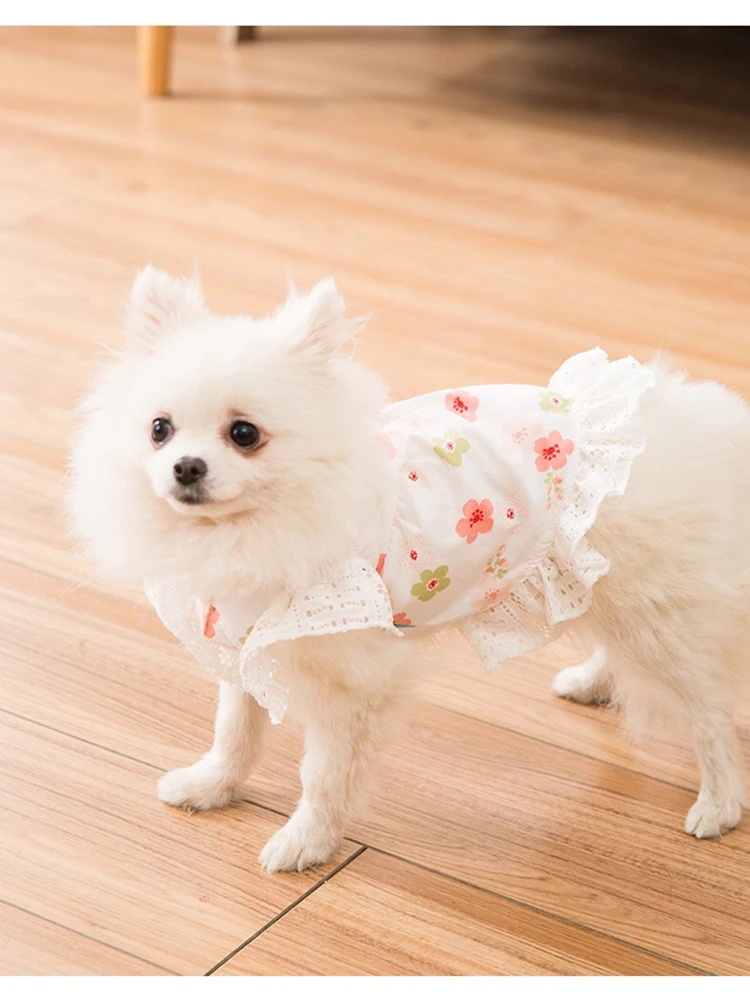 

Summer Puppy Clothes Cute Pet Princess Skirt Teddy Schnauzer Dog Dresses For Small Dogs Chihuahua Sakura Dress Pomeranian Bichon