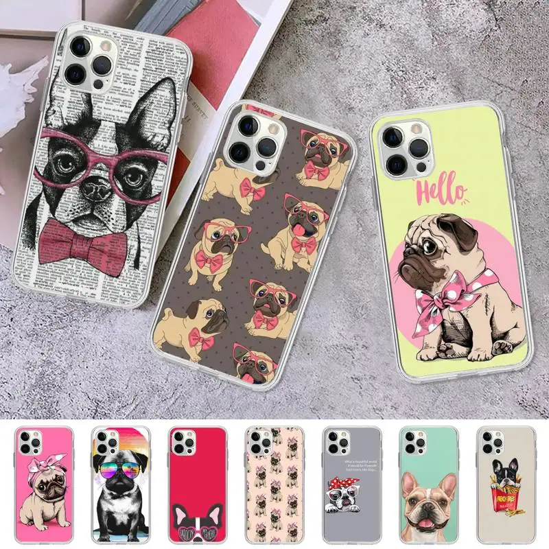 

Cute French Bulldog Phone Case for iPhone 11 12 13 mini pro XS MAX 8 7 6 6S Plus X 5S SE 2020 XR case