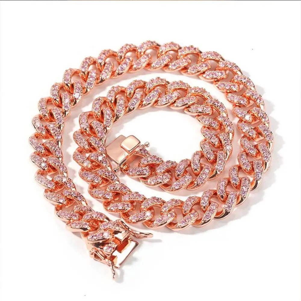 

Stonefans Hip Hop Cuban Link Chain Choker Necklace Bling Jewlery Men Women Fashion Iced Cuban Rhinestone Necklace Collar Chain