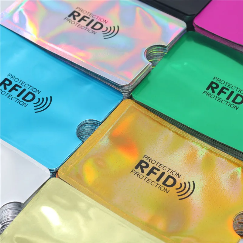 8 шт. смешанный Анти RFID кошелек Блокировка ридер Блокировка банк держатель карты Id Чехол для банковских карт защита металлический кредитный NFC Держатель алюминий