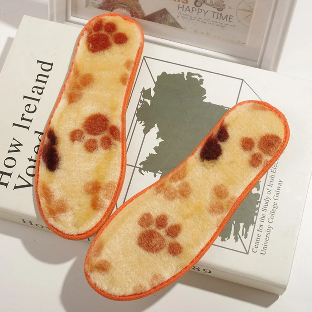

5 Pairs Orange 15cm Winter Thicken Warm Insoles Deodorant Shoe Pads Kids Foot Care Protector Shoe Cushions for Child Boots(Suita