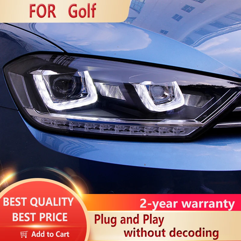 Car Styling  for Golf 7  Headlight 2016-2019 Golf Tour LED Head Lamp Bi Xenon Projector Lens auto accessorie