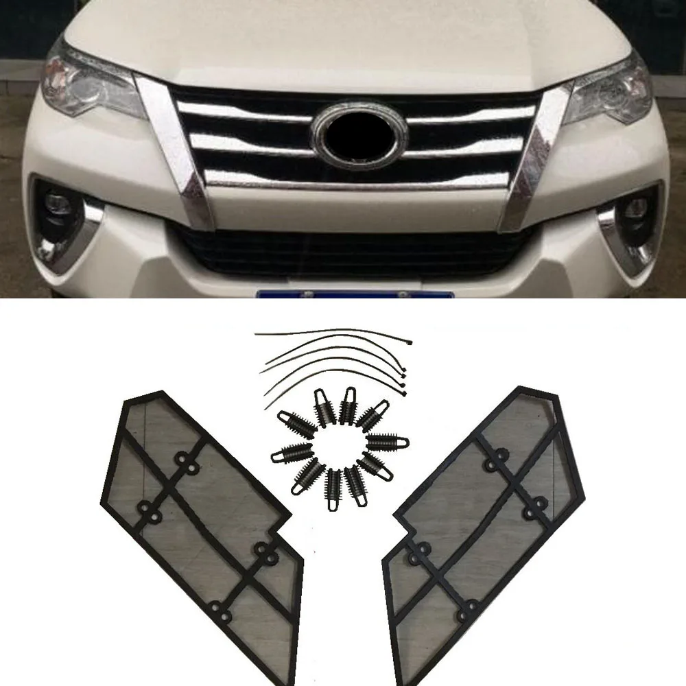 2 шт. передняя решетка из нержавеющей стали экран насекомых для Toyota Fortuner аксессуары