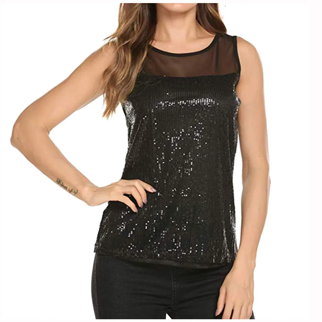 Майка женская блестящая на бретельках пикантный топ с V образным вырезом Клубная