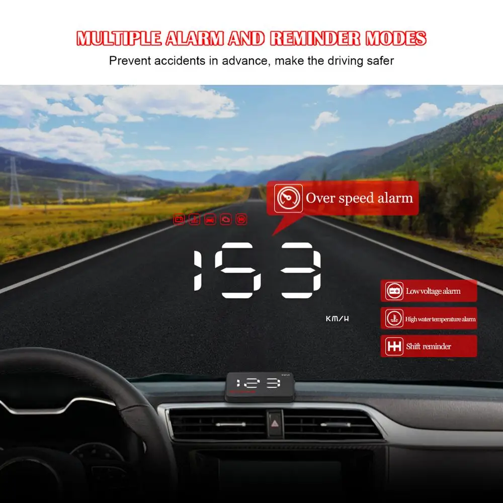 WiiYii A1000 HUD OBD2 Heads Up Display Car Overspeed Warning System Speedmeter Projector Windshield Auto Electronic Speed Vol | Автомобили