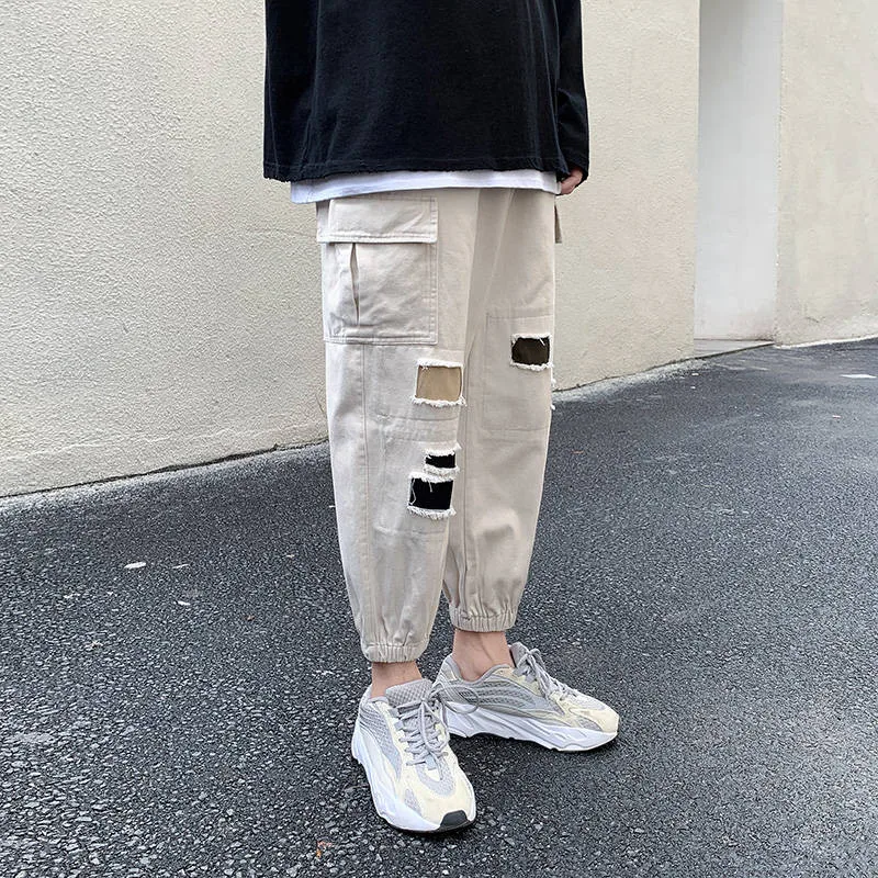 

Gray Patchwork Color Harem Pants Men 2019 Mens Streetwear Casual Joggers Pants Streetwear Male Autumn Vintage Cotton Sweatpants