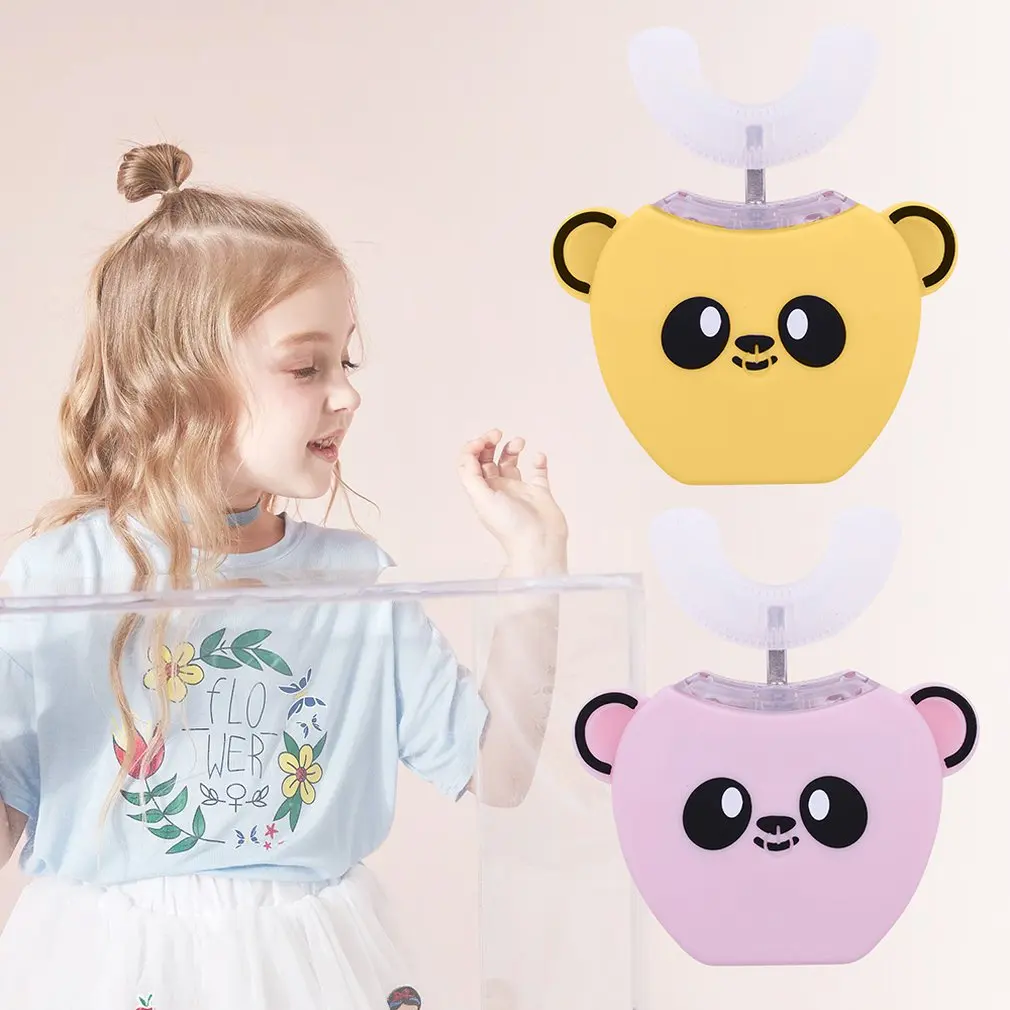 

360 Degrees Kids Automatic Sonic Electric Toothbrush U Shaped Head with Music for Children USB Charging Tooth Teeth Whitening