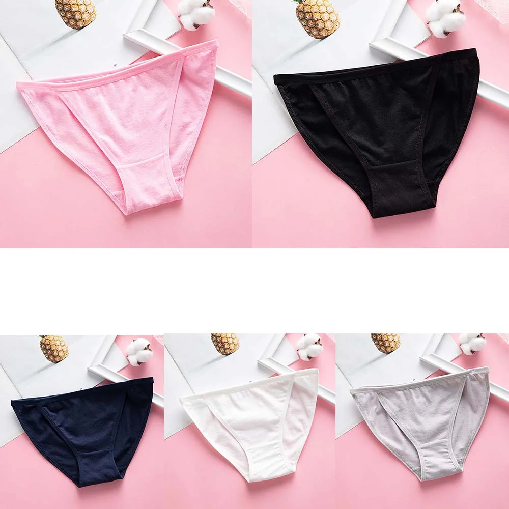 Мягкое сексуальное нижнее белье из чистого хлопка простые однотонные женские