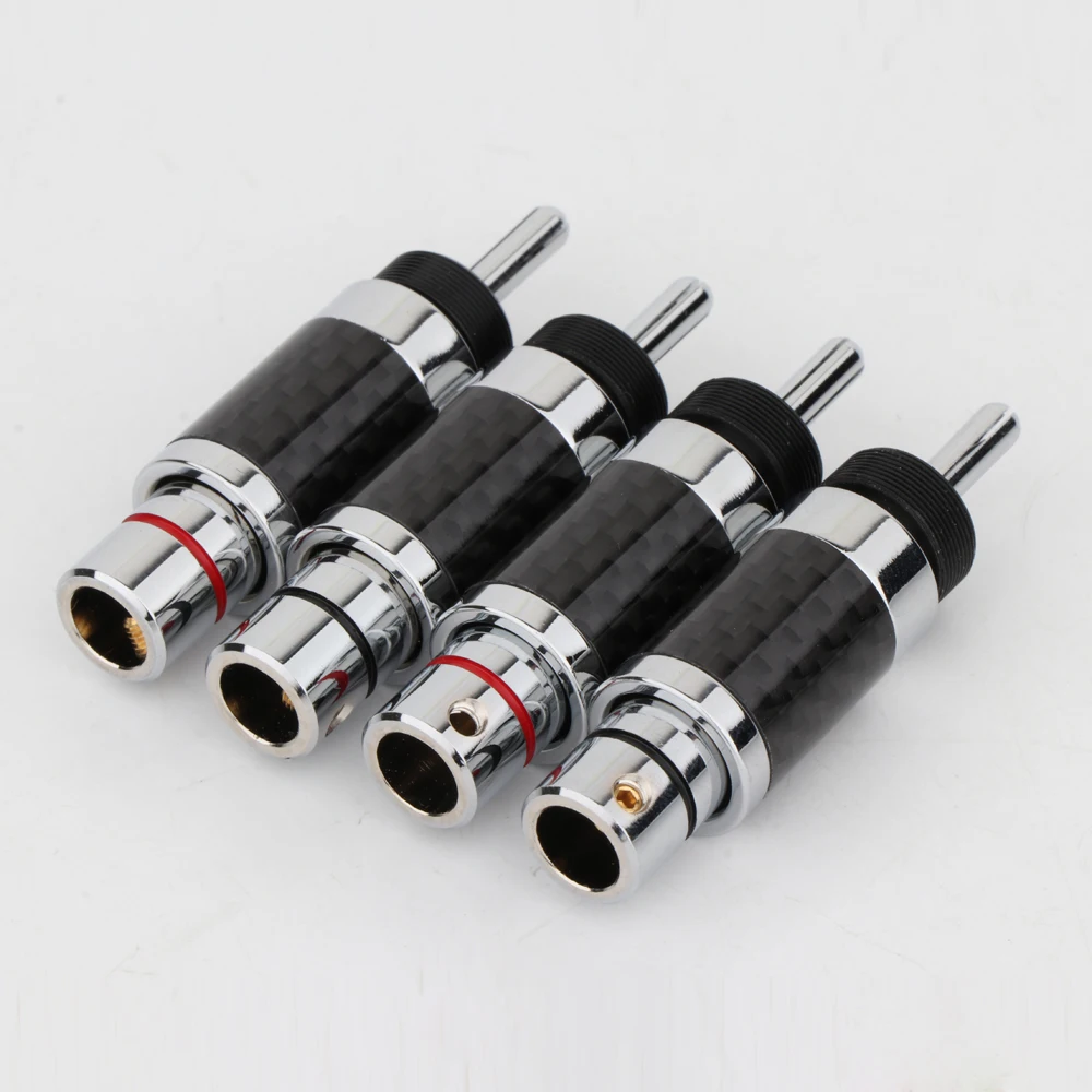 

BA1463 Audio Plug Banana plug with Rhodium Plated Black Carbon Fiber Connector Speaker Cable Wire Male Banana Plug 9mm