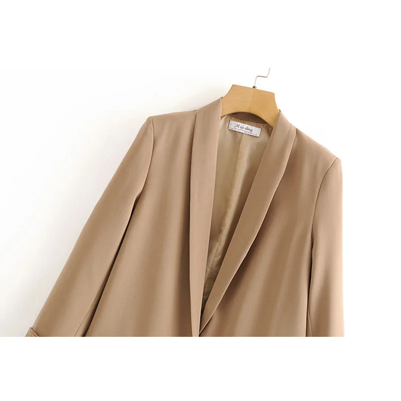 

YNZZU Elegant Office lady Blazer Coat 2020 New Solid Single Button Pockets Jacket for Women Workwear blazer feminino A1480