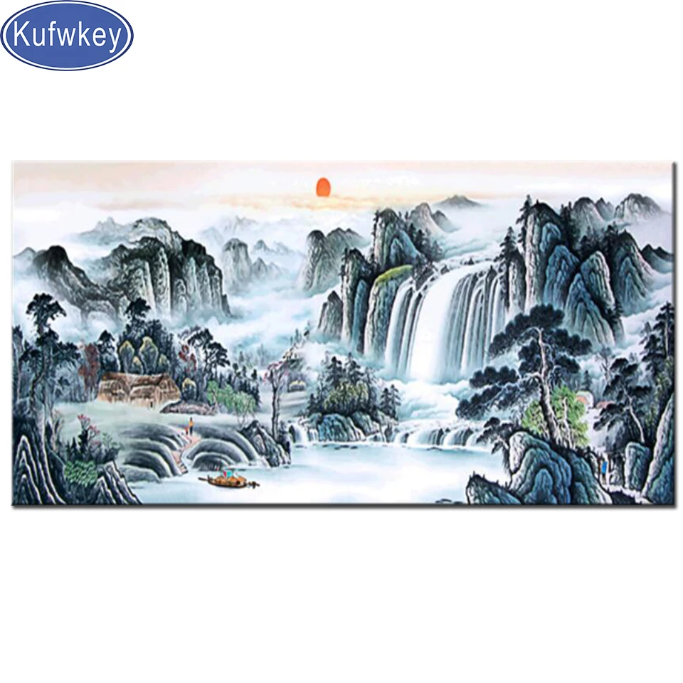 

5D DIY Diamond Embroidery Great rivers and mountains in China,Diamond Painting Cross Stitch Full Square,Rhinestone Mosaic Decor