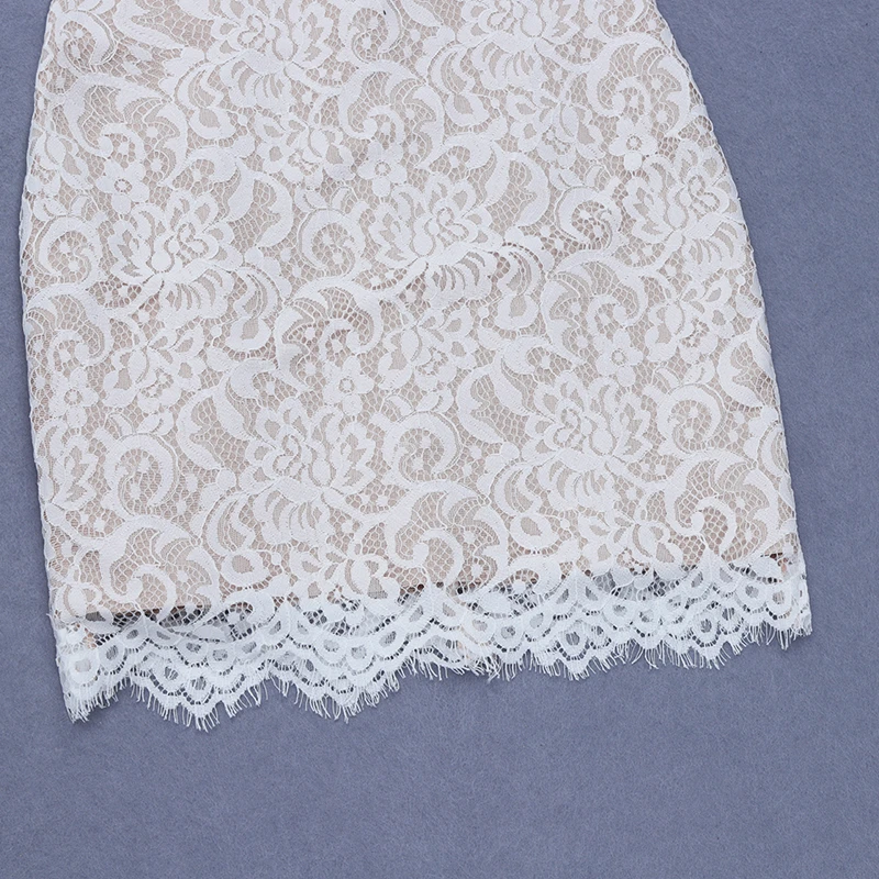 

New Style Bandage Dress 2019 Chic Summer White Spaghetti Strap Dress Lace Dress Mini Sexy Club Dresses Party Women Vestido Ins