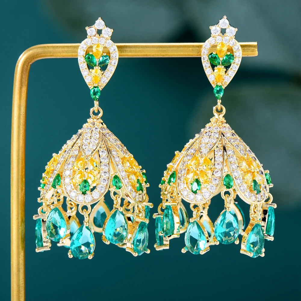

Siscathy Russia Noble Fashion Drop Earrings For Women Luxury Cubic Zircon Hanging Earring Wedding Banquet Party Boutique Jewelry