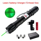 Охотничий мощный зеленый лазер 009 лазерная указка 10000 м 5 мВт подвесного типа с регулируемым фокусом горящий лазер зрительный прицел Звездная головка