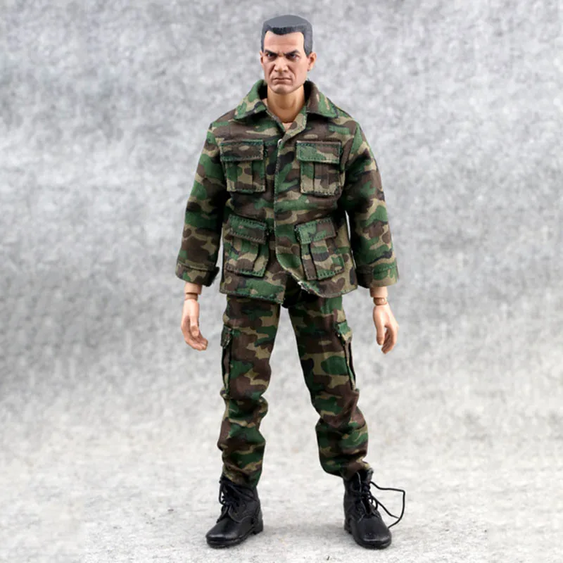 

1/6 Scale Male jungle camouflage combat uniforms military jacket/pants Suit model F12" Action Figures Body Doll Toys accessories