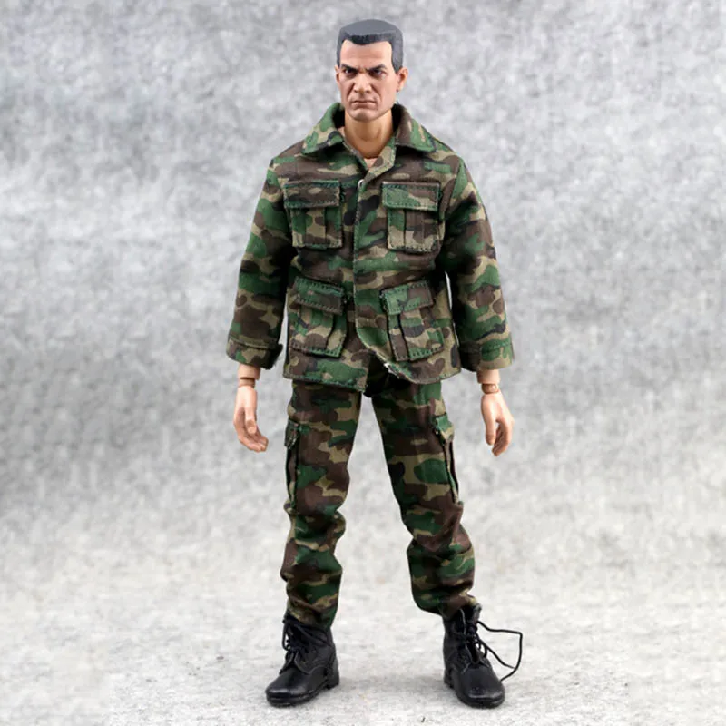 1/6 Scale Мужская камуфляжная боевая униформа в джунглях военная куртка/брюки модель
