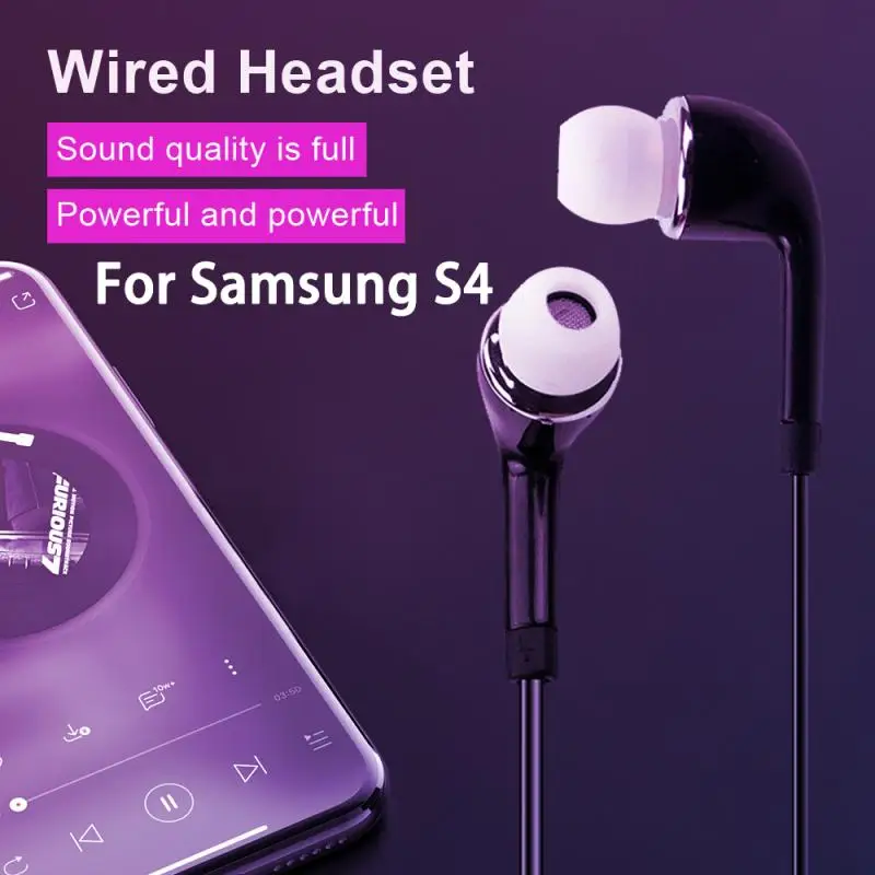 

Black White 2 Colors In-ear Earphones Headsets With Built-in Microphone 3.5mm Wired Earphone For Samsung S4 For Smartphones