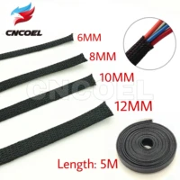 5m black insulated braid sleeving 681012mm high quality pet wire cable protection expandable cable sleeve wire gland