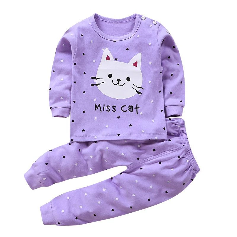 

Children Autumn Pyjamas Kid Long Sleeve Cotton Blend Pajamas Suit Cartoon Animal Clothing Set Baby Boys Girls Pijamas Sleepwear