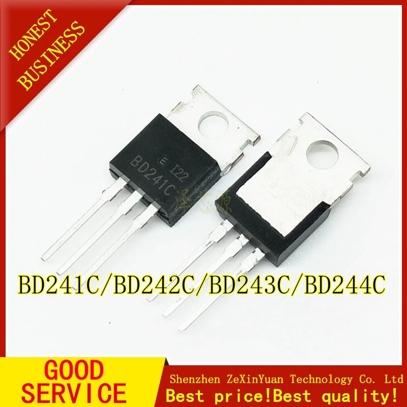10 шт. BD241C TO-220 BD241 BD242C BD243C BD244C силиконовые NPN Силовые транзисторы | Электроника