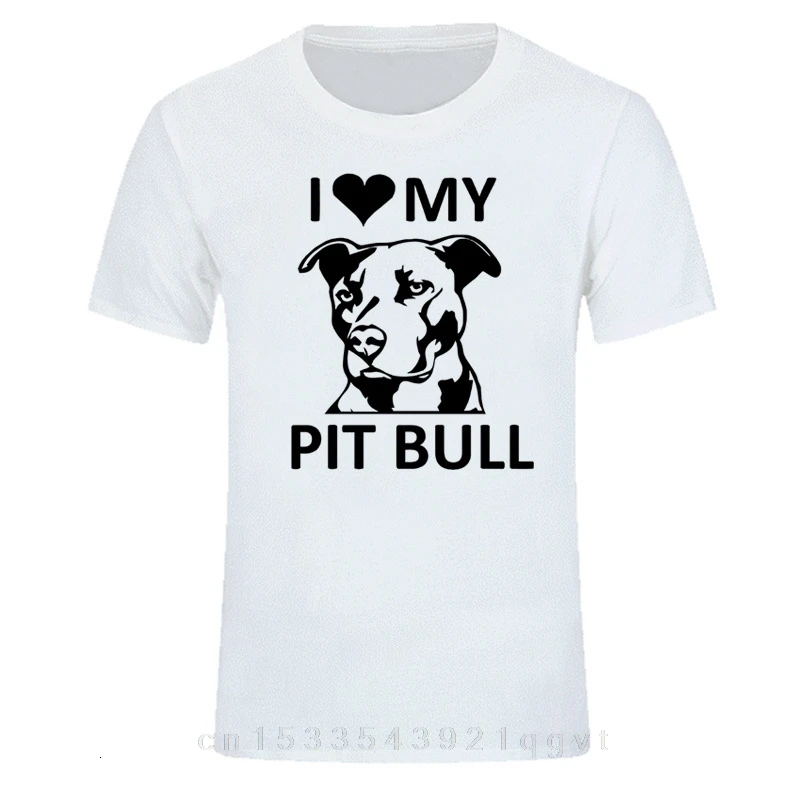 Футболка с принтом I (сердце) My Pitbull (футболка надписью Love Мужская футболка