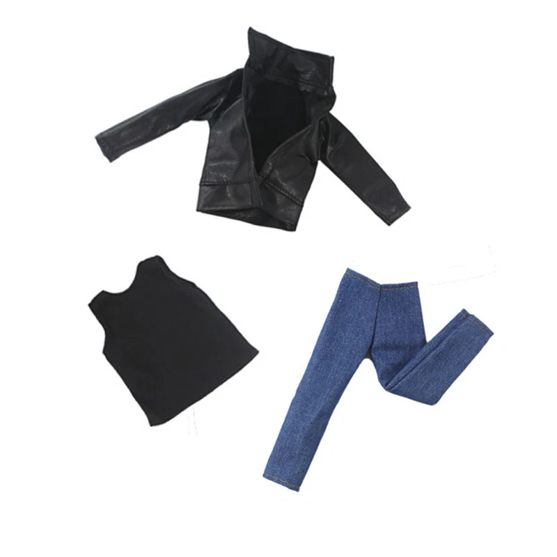 Белые топы с короткими рукавами рубашка длинные штаны черное пальто для Кена