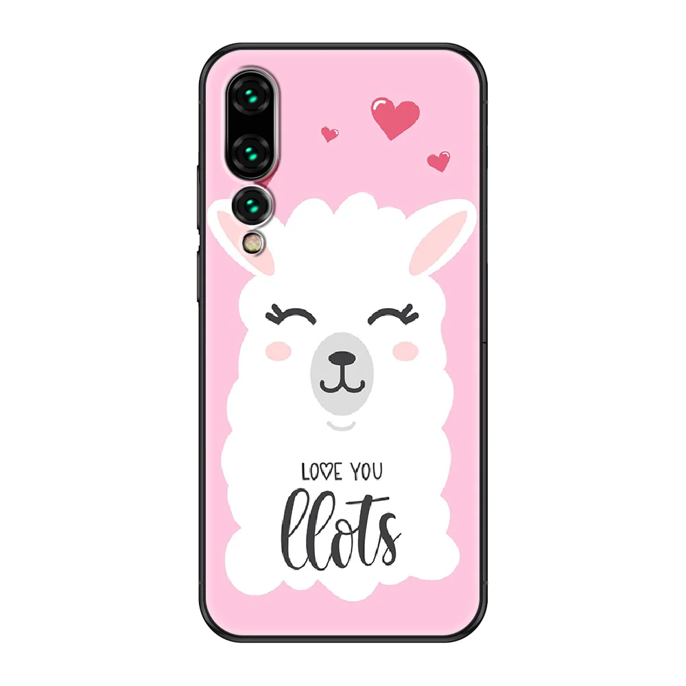 Alpacas No Prob Lama чехол для телефона Huawei P 8 10 20 30 Smart Plus 2019 Z Lite Pro 2017 черный красивый