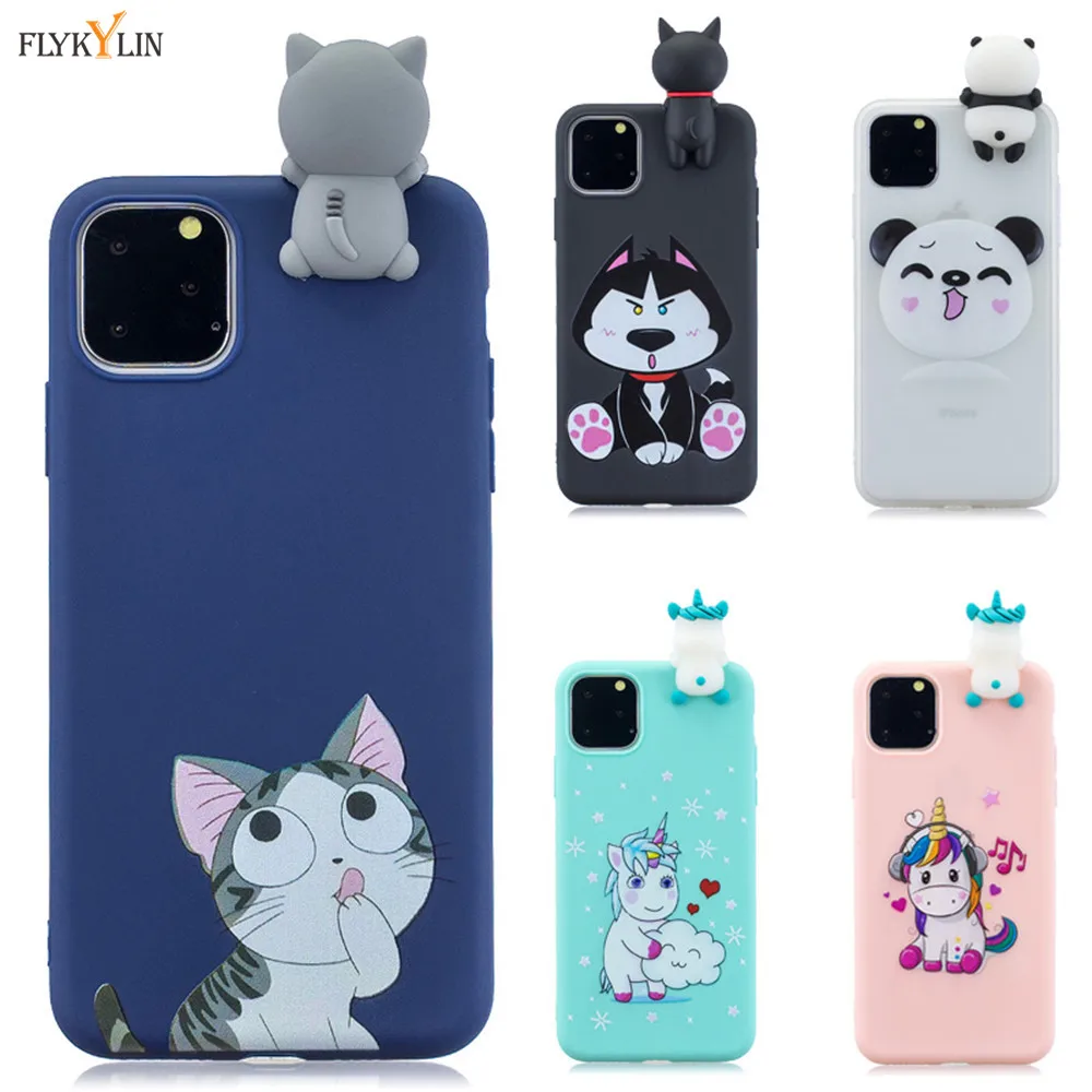 Силиконовые чехлы для iphone 11 Pro Max чехол с милой пандой единорогом 5 5S SE 6 6S 7 8 Plus X XS XR -