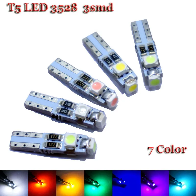 KTSCAR 20 шт. Автомобильный светодиодный T5 3 smd 3528 Клин светильник лампа 3SMD инструмент