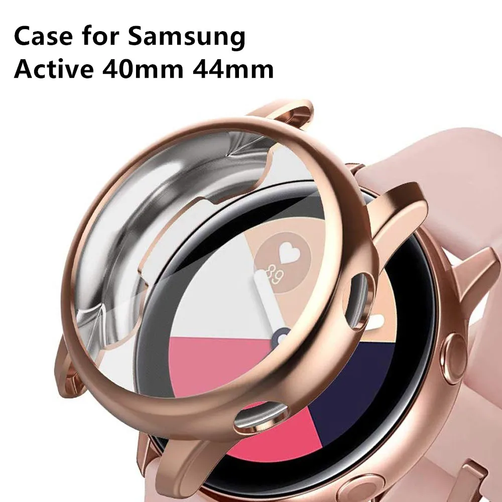 Чехол для Samsung galaxy watch active 2 40 мм 44 силиконовый бампер на весь экран защитная крышка