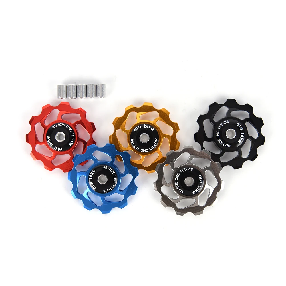 

1Pc New 11T MTB Bicycle Rear Derailleur Jockey Wheel Ceramic bearing Pulley Road Bike Guide for 4/5/6mm spindle shaft rollers