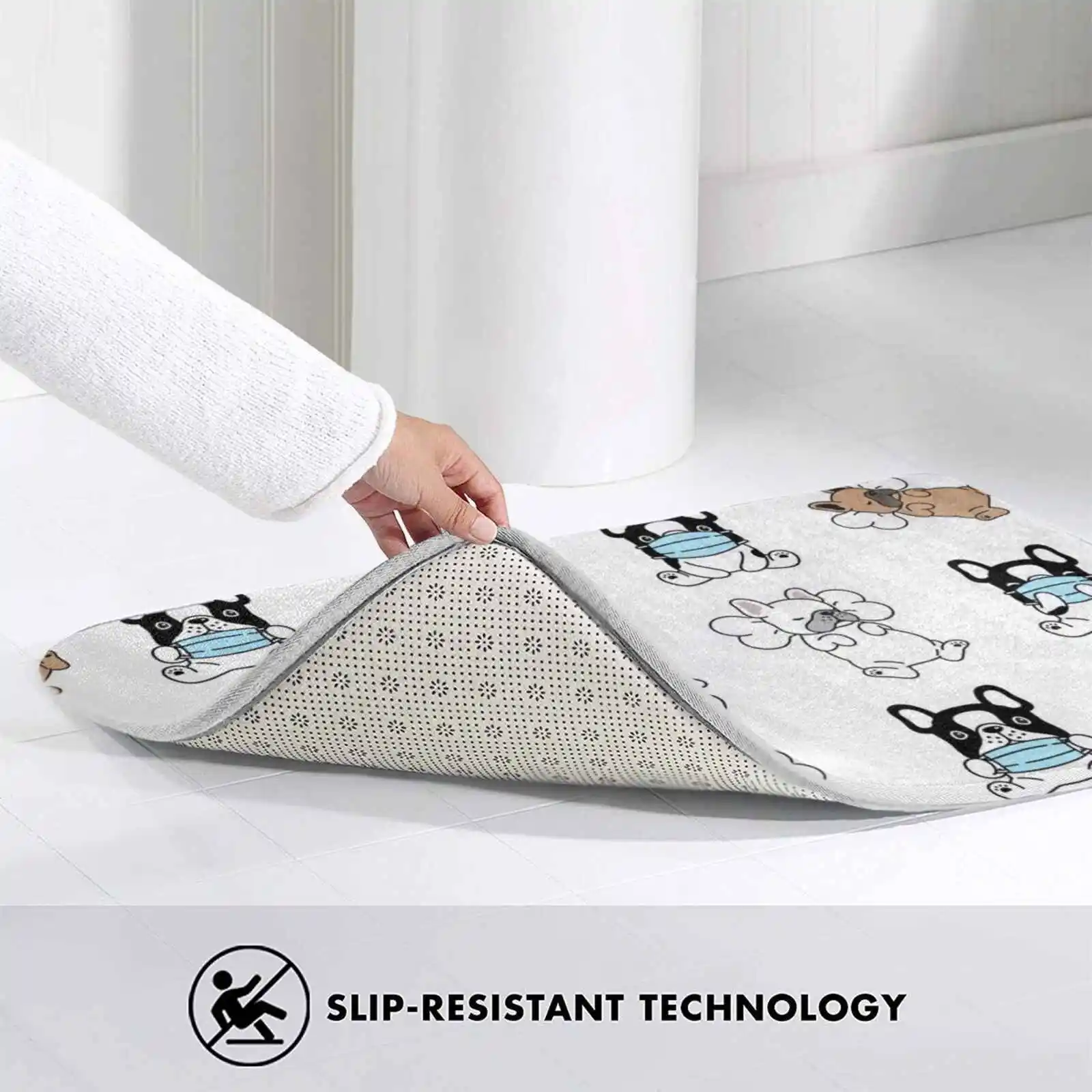 Забавный Удобный коврик для двери в виде бульдога подушка бактерий многоразовый