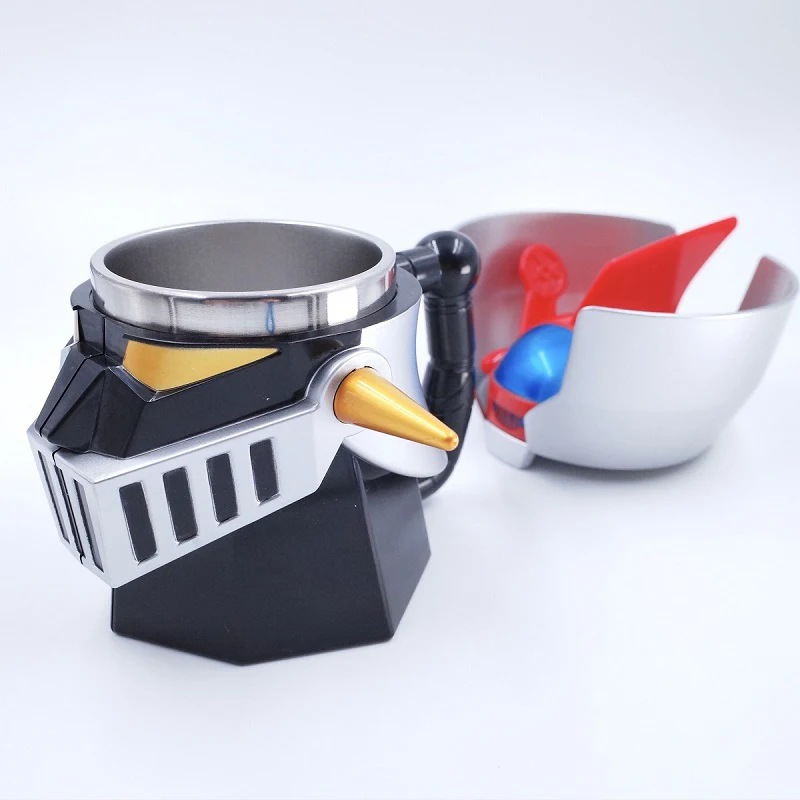 Tazas de acero inoxidable con dise&ntilde;o creativo de MAZINGER Z para la oficina, taza de caf&eacute;, transformable del ic&oacute;nico robot, ideal para agua, capacidad de 420ml-5