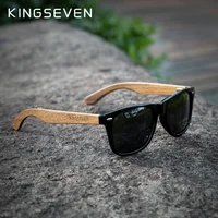 KINGSEVEN Черные деревянные солнцезащитные очки